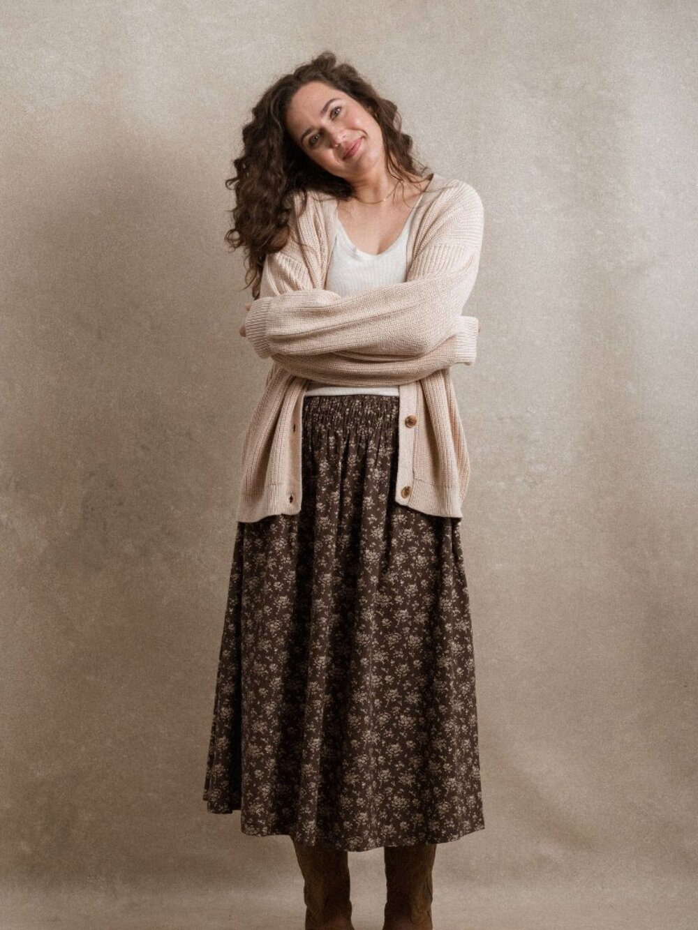 Naples Skirt Brown Floral -November 2025 Collection